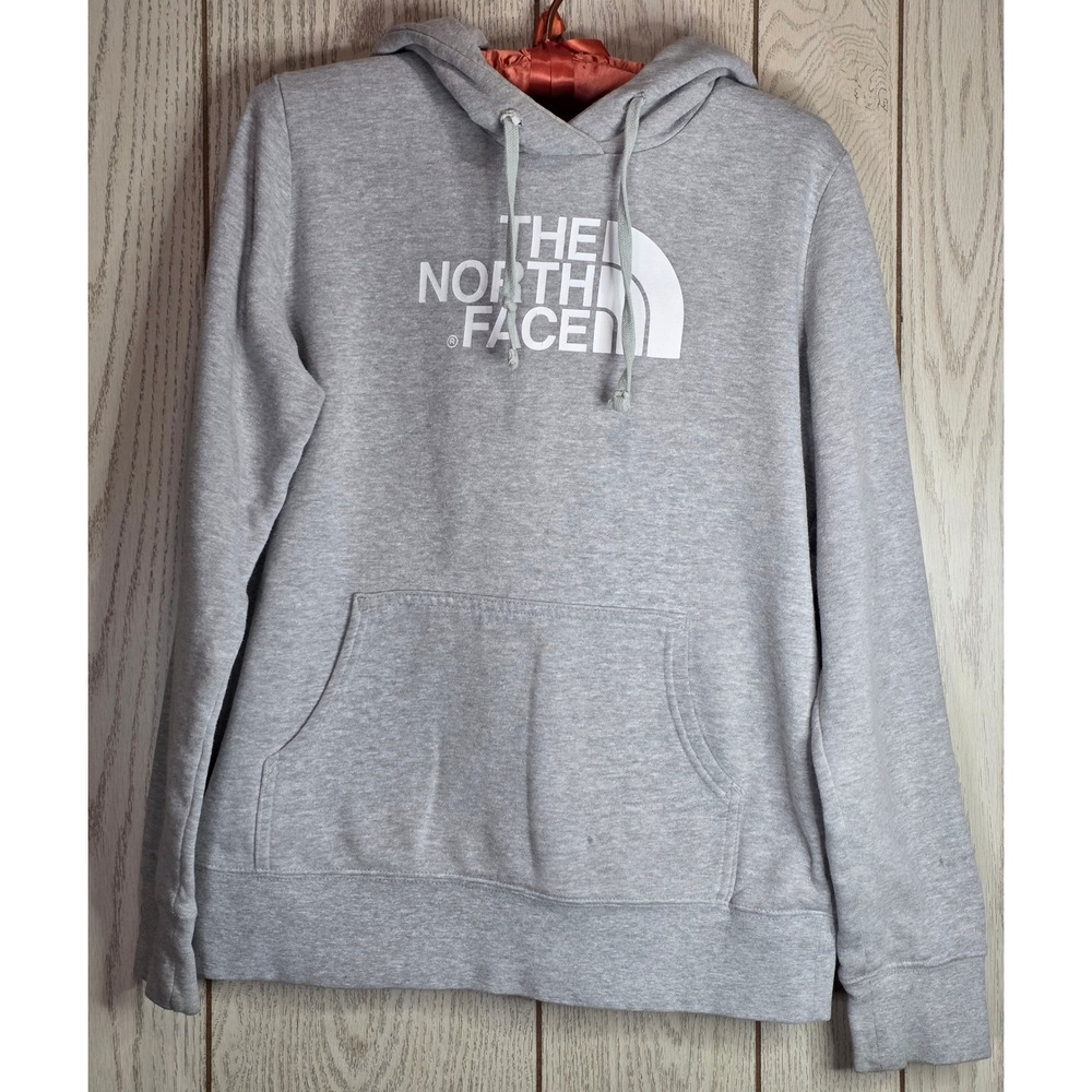 The North Face Womens Heather Gray Logo Pullover Hoodie Size Small HK 640554